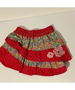 Lovely Girls Orchestra Sz 2 Years 92 Cm Tiered Pink Floral Polka Dot Skirt  - £7.24 GBP