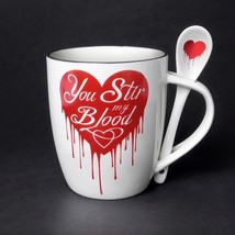 Alchemy Gothic ALMUG18 You Stir My Blood Cup &amp; Spoon Red Heart Valentine... - $311.75 MXN