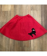 Charades Red Felt Poodle Skirt Elastic Waist Child M Costume Dress Up Ha... - $19.86 CAD