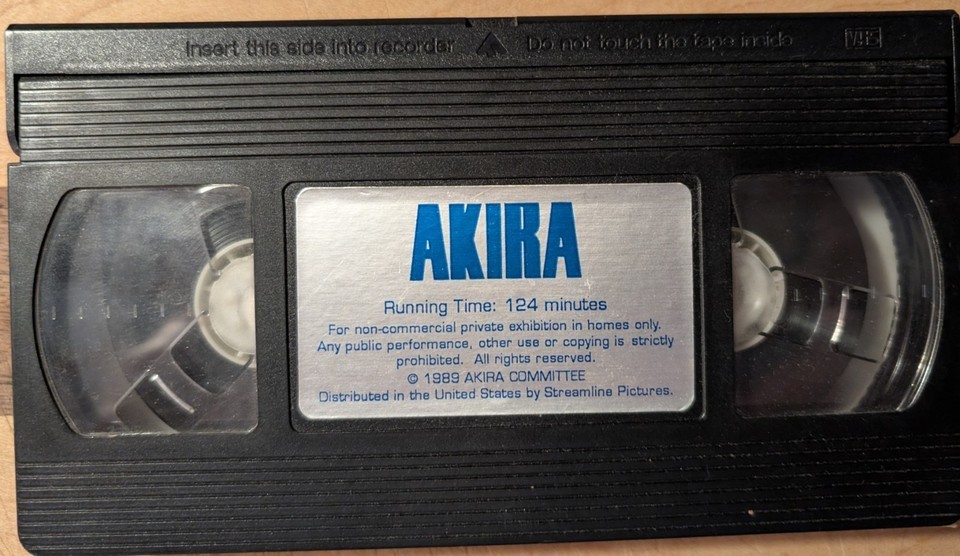 Akira VHS Tape 1988 Anime Streamline Dub Sci-Fi Cyberpunk Action 124 ...