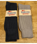 Vintage New Men&#39;s Haband Comfort Club Gray Tan Crew Socks USA Medium 10-13 - $14.84