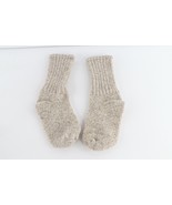 Vintage 70s Rockabilly Wool Knit Crew Socks Oatmeal Heather Brown Womens... - $67.82 CAD