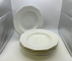 Set of 5 Rosenthal MARIA White 12 Sided Large Rim Soup Bowls Made in Germany - £99.91 GBP