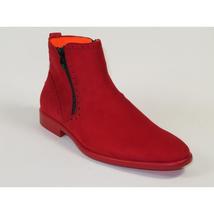 Men TAYNO Chelsea Chukka Soft Micro Suede Zip up Boot Coupe S Red image 2