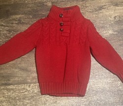 Baby Gap Red button mock neck knit sweater toddler size 4 - £10.98 GBP