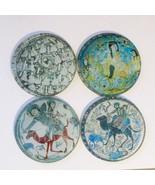 Set Of 4 Handcrafted Ceramic Coasters With Persian Art &amp; Mythical Design... - $224.08 MXN
