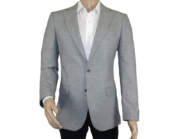 Men Sport Coat by Berlusconi Turkey Soft European Plaid #AT77 02 Gray Linen - £55.29 GBP