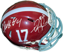Tua Tagovailoa &amp; Jerry Jeudy Signed Alabama Riddell Speed #17 Mini Helmet- BAS # - £211.40 GBP