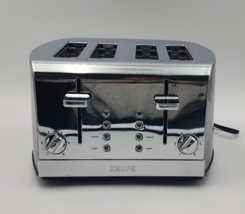 Krups KH734D50 4 Slice Wide-Slot Breakfast Toaster Silver - Bread /Bagels - £42.42 GBP