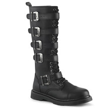 DEMONIA Men&#39;s Goth Combat Lace Up Adjustable Buckle Straps Black Knee Hi... - $117.95