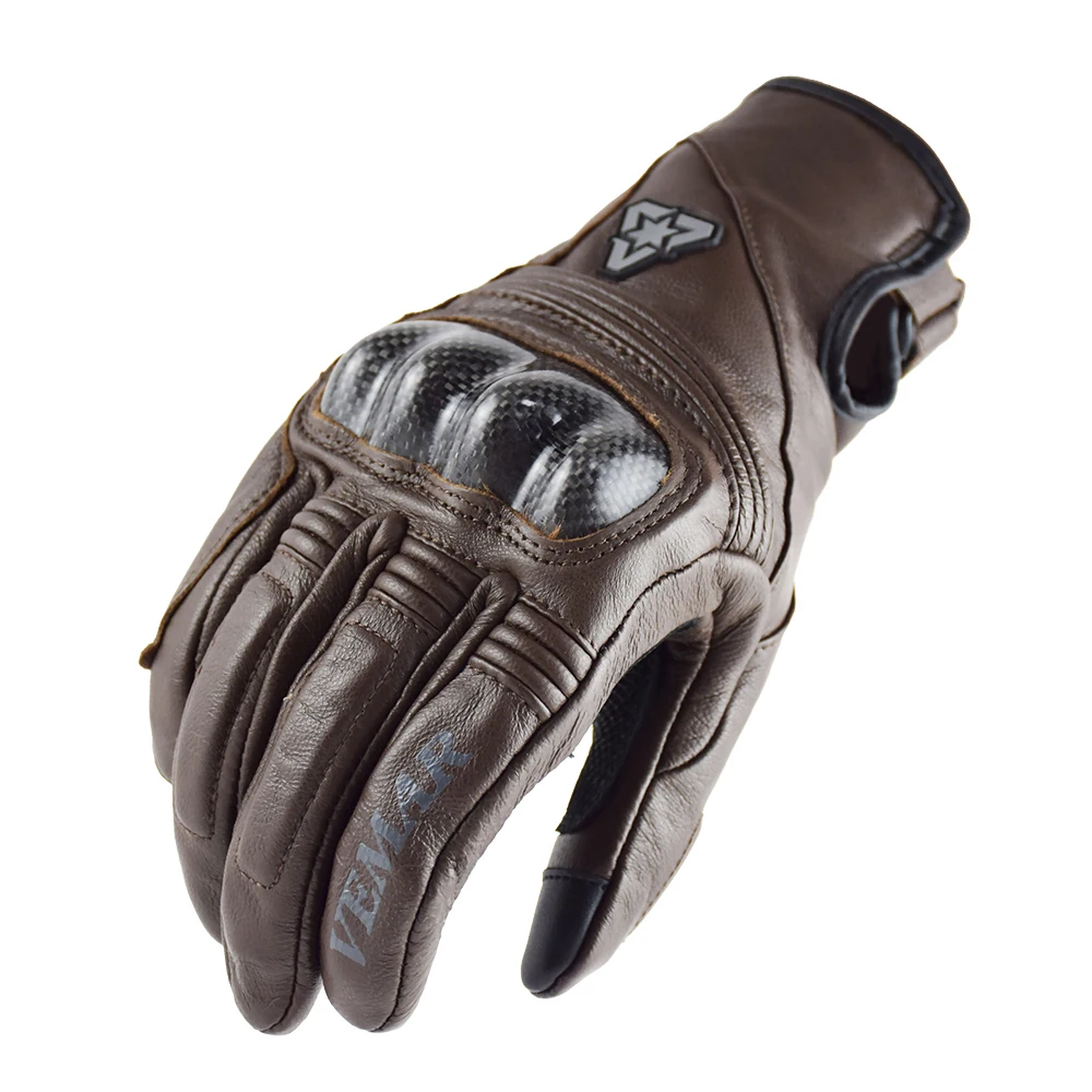 Vemar Retro Motorcycle Riding Gloves Full Finger Goat Leather Motocross Gloves S - £277.37 GBP