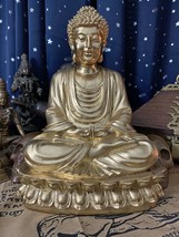 13&quot; Thai Resin Golden Gautama Buddha in Brahma Dhyana Mudra - The Voodoo Estate - £71.84 GBP