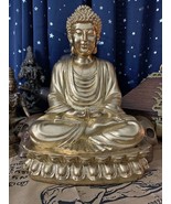 13&quot; Thai Resin Golden Gautama Buddha in Brahma Dhyana Mudra - The Voodoo... - $123.29 CAD
