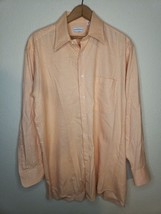 Maus &amp; Hoffman Shirt Medium Orange White Diagonal Stripes Button Up Long... - £21.59 GBP