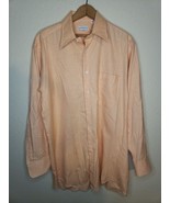 Maus &amp; Hoffman Shirt Medium Orange White Diagonal Stripes Button Up Long... - £21.59 GBP