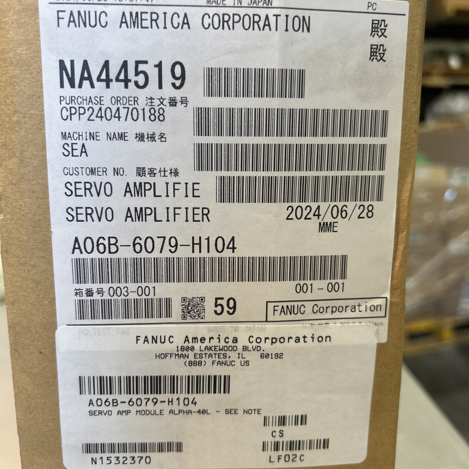 FANUC A06B-6079-H104 SERVO AMP MODULE  NEW!! - $1,299.00