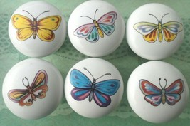 Cabinet Knobs Butterflies Butterfly #4 @Pretty@ (6) Insect - £25.10 GBP
