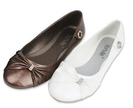 Womens Ballet Flats Rhinestone Bow Leather Shoes Fashion Slip On New, Si... - $4.96+