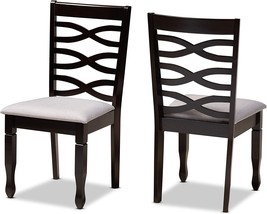 Baxton Studio Set of 2 169-10530-AMZ Dining Chairs, Grey/Dark Brown - £103.04 GBP