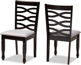 Baxton Studio Set of 2 169-10530-AMZ Dining Chairs, Grey/Dark Brown - £103.41 GBP