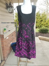 Nwt Nine West Black&amp;Fushia Print Dress 4 - $29.99