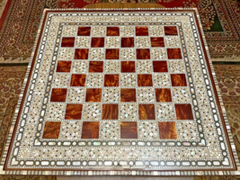 Handmade, Wood Chess Board, Game Board, Unique Board, Inlaid Mother of P... - £396.64 GBP