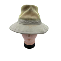 Stetson No Fly Zone Vented Mesh Khaki Tan Bucket Hat Size Medium EUC - £23.37 GBP