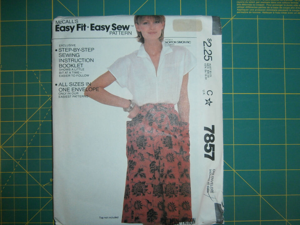 McCall's 7857 Size 6-20 Misses' Wrapped Skirt - $12.86