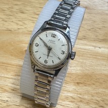 Vintage Kent Swiss Hand Wind Watch Women 17 Jewel Silver Stretch Band Mechanical - £21.59 GBP