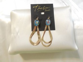 Thalia Sodi 3&quot; Gold Tone Blue Green Stone Dangle Drop Earrings Y554 $29 - $14.39