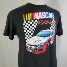 NASCAR Racing Stock Car T-Shirt Large Black Cotton Crew Neck Short Sleeve  - $14.99