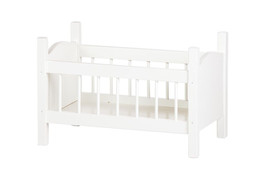 18&quot; Toy Baby Doll Crib Bed Handmade Bedding Heirloom Wood  Furniture WHITE - £127.47 GBP