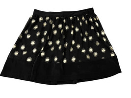 Soulmates Black A-line Party Skirt Sz 7 Metallic Gold Geo Dots Lined W30” - $14.95