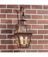 Town Crier Outdoor Wall Light in Solid Weathered Brass - 3 Light - £393.41 GBP