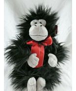 Aurora 15&quot; Black Gorilla Monkey Plush Red Bow Valentines day New with Tag - $39.23 CAD