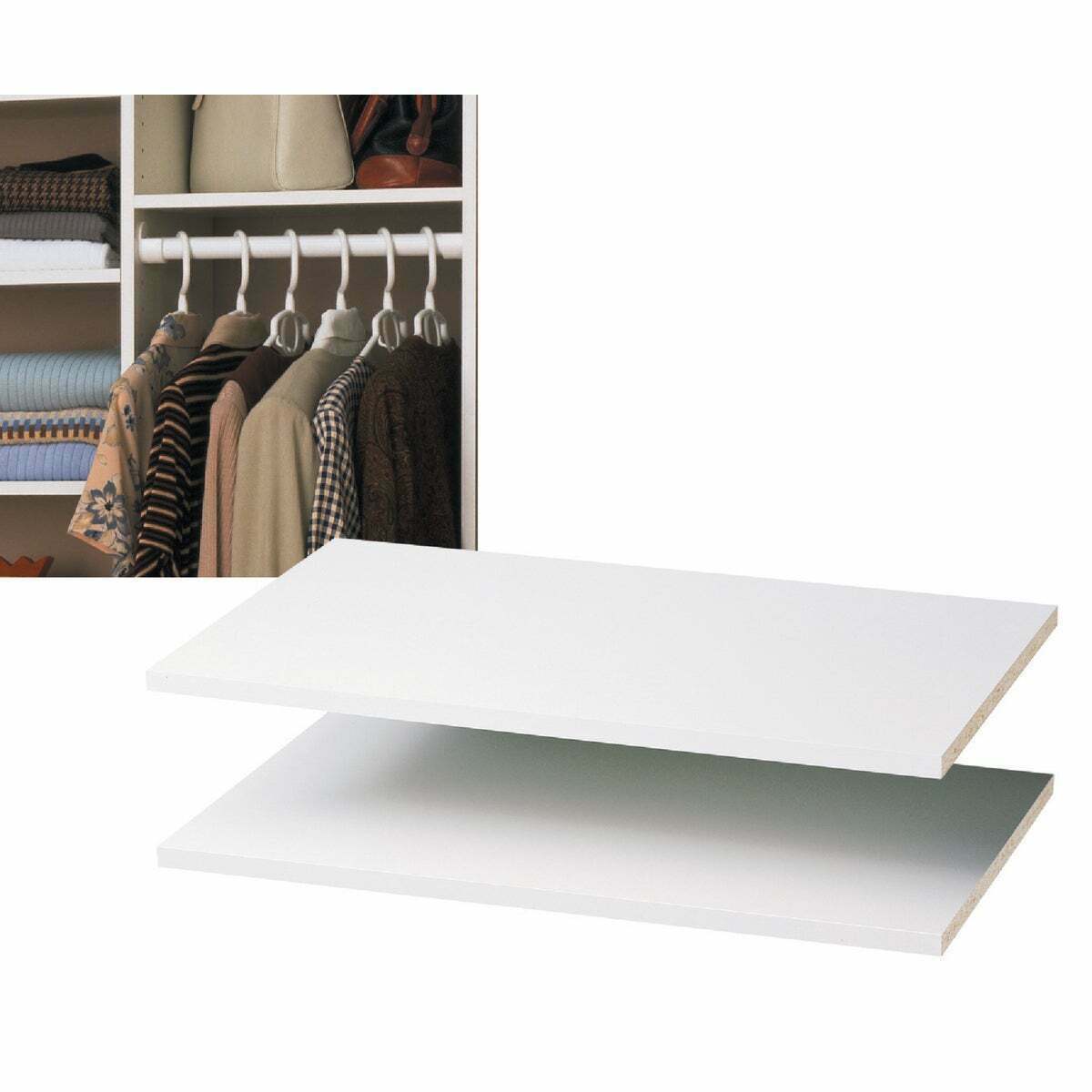 Easy Track 2' Ft. W. x 14'' In. D. Laminated Closet Shelf, White (2-Pack) RS1423 - $42.21