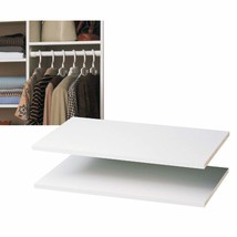 Easy Track 2&#39; Ft. W. x 14&#39;&#39; In. D. Laminated Closet Shelf, White (2-Pack... - £33.82 GBP