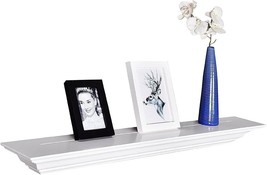 Welland 36&quot; Wall Mounted Solid Pine Wood Floating Shelves With, White Finished. - £61.31 GBP