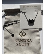 ✨Kendra Scott Elisa Cat Pendant Necklace Black Drusy Gunmetal New ‍⬛ - $724.95 MXN
