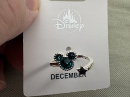Disney Parks Mickey Mouse Faux Zircon December Birthstone Ring Silver Color image 5
