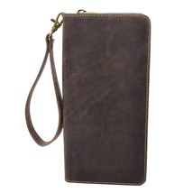 DR405 Vintage Leather Travel Documents Wallet Brown - £39.77 GBP