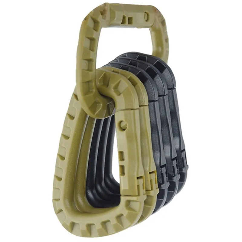 4Pcs Tactical Carabiner Set Plastic Steel Quick Hook Webbing Grimlock Lock - £8.61 GBP+