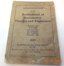 Constitution Of The Brotherhood Locomotive Firemen Enginemen EMD Enginemen 1907 - £10.97 GBP