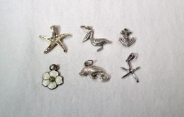 Sterling Silver Nautical Ocean Theme Charms - Lot of 6 - K1263 - $48.51