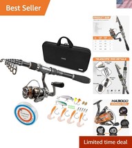 Durable Carbon Fiber Fishing Rod &amp; Reel Combo - Perfect for Travel Anglers - $63.50