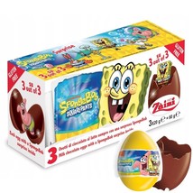 Zaini Spongebob Milk Chocolate Surprise Eggs With Collectible Prize Box 3pcs - £9.76 GBP+
