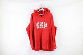 Vintage Gap Mens Size 2XL Faded Spell Out Block Letter Hoodie Sweatshirt Red - £35.08 GBP