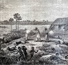 Massacre At Nyangwe Village 1890 Woodcut Victorian Stanley In Africa DWAA2C - £23.59 GBP