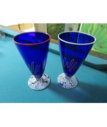 STUDIO GLASS THE HOT SHOP BLUE HAND BLOW GLASSES, GRADUATION GLASSES, PICK1 - $39.26 CAD+