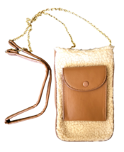 Small Sherpa &amp; Faux Leather Crossbody Purse - £10.21 GBP